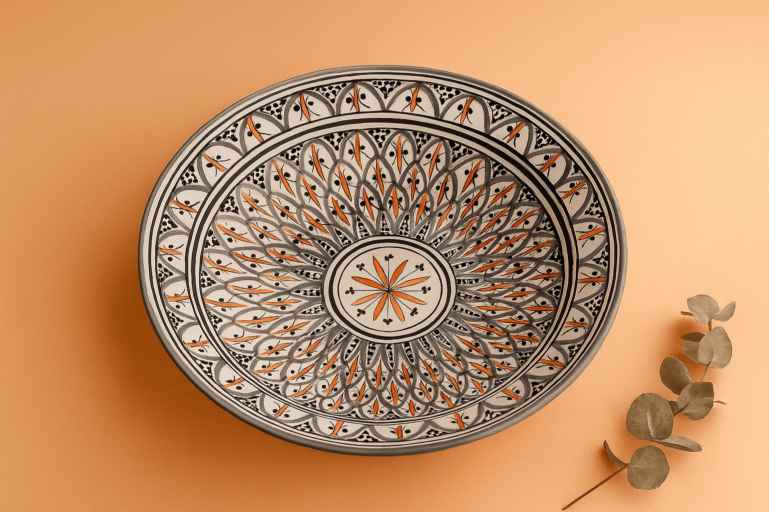Intricate Hand-Painted Ceramic Plate